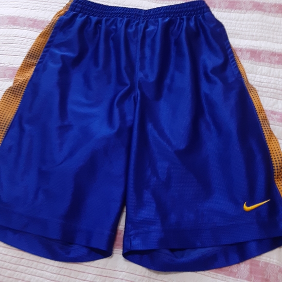NIKE Blue & Gold Large Polyester Shorts - Picture 1 of 7